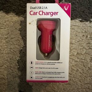 Vibrant Pink Dual USB Car Charger